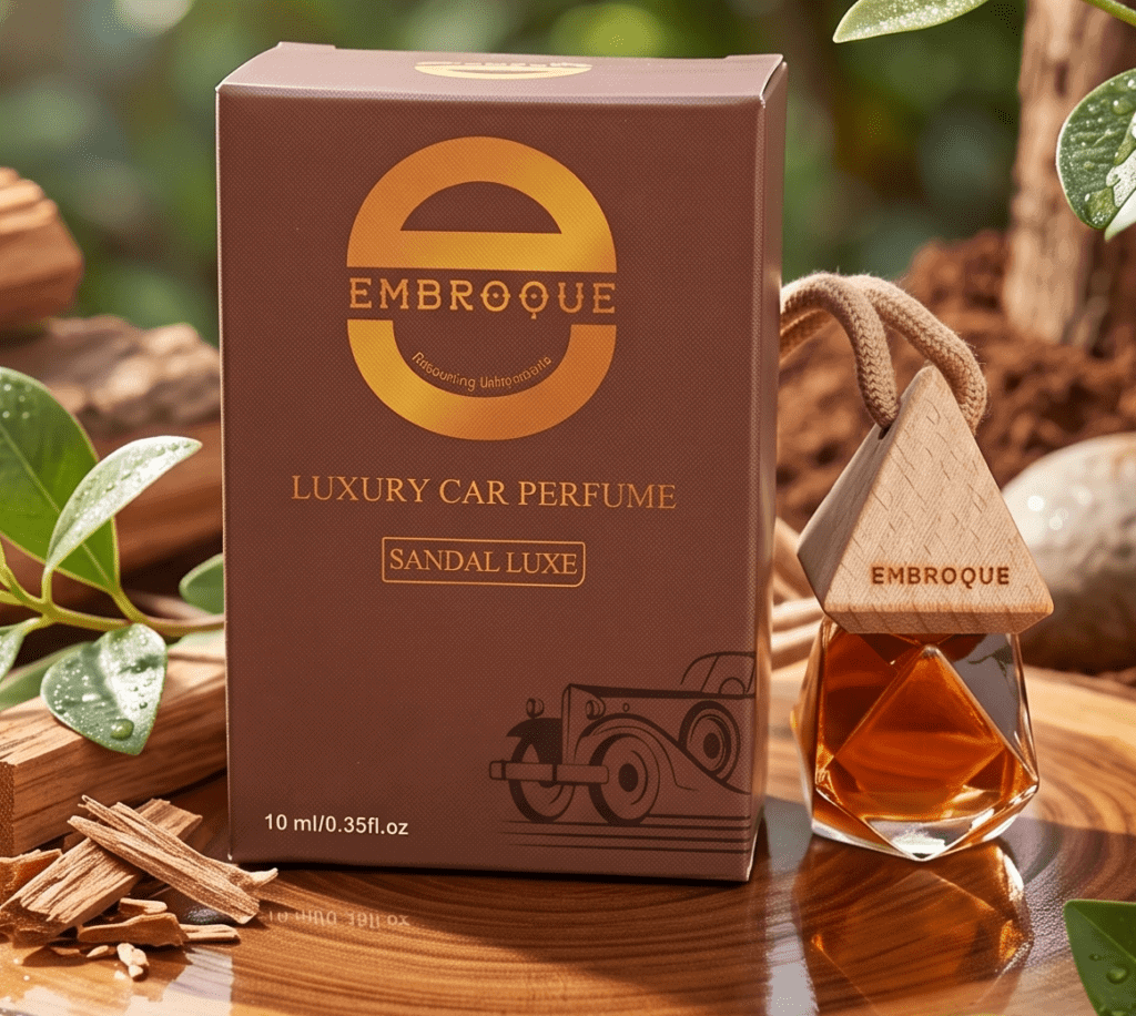 Embroque Luxury Car Perfume – Sandal Luxe | Long-Lasting Car Air Freshener