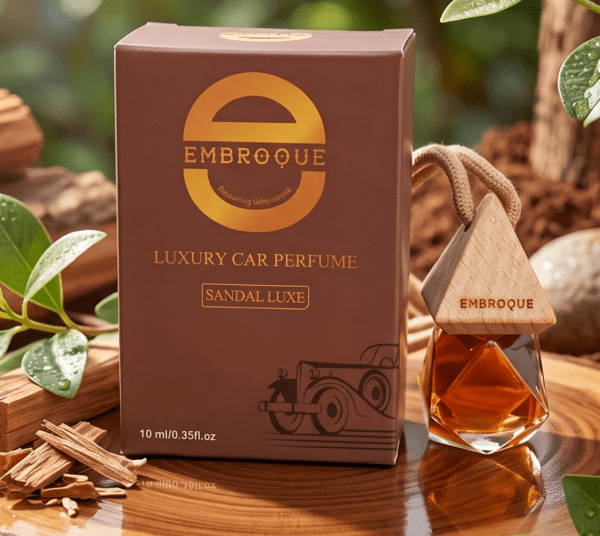 Embroque Luxury Car Perfume – Sandal Luxe | Long-Lasting Car Air Freshener